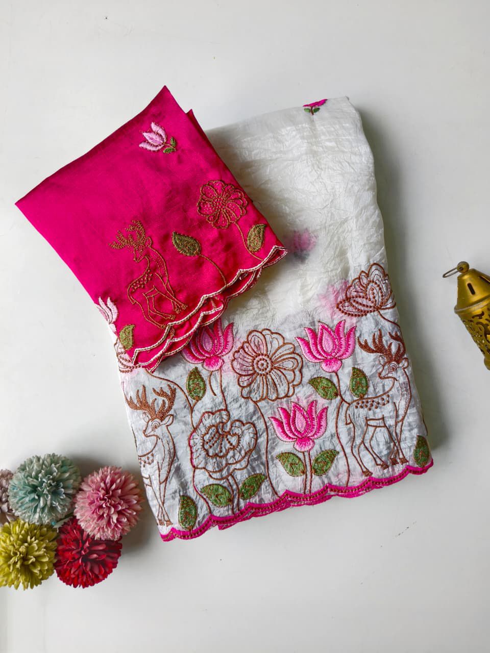 Pure crush fabric saree