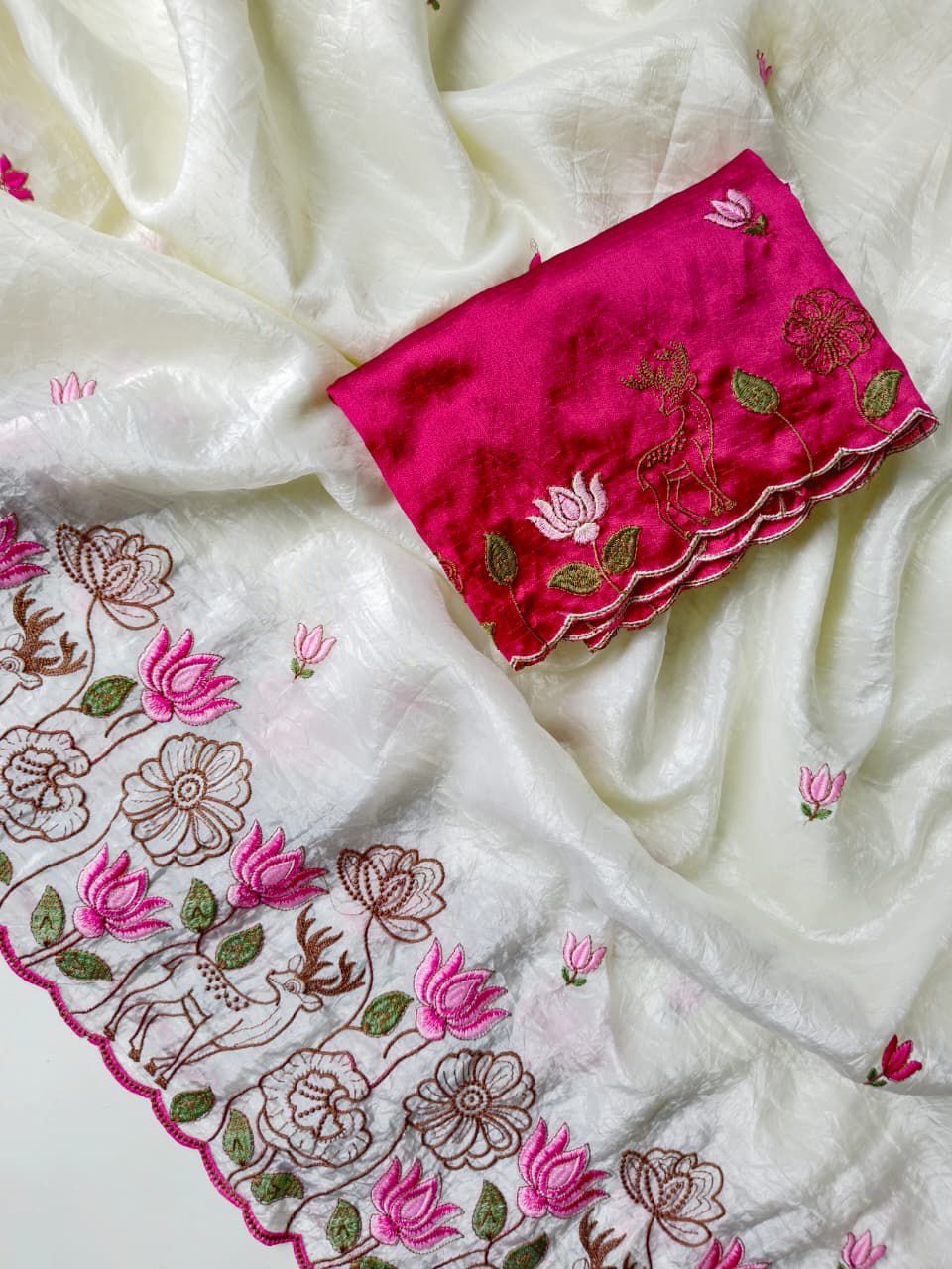 Pure crush fabric saree
