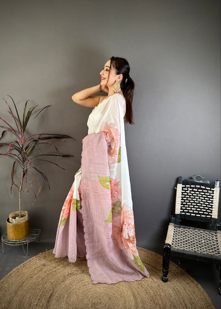 Pure Linen Saree