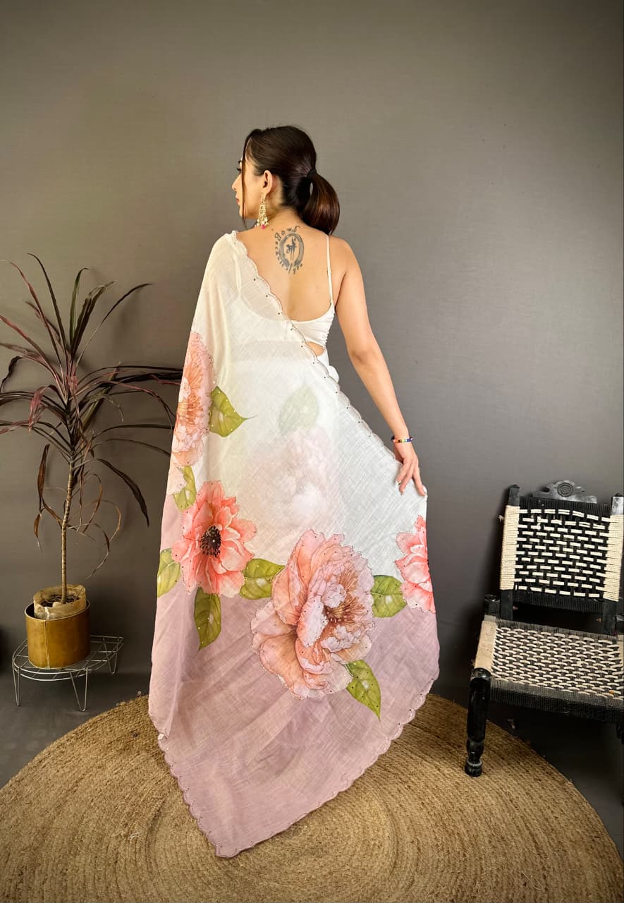 Pure Linen Saree