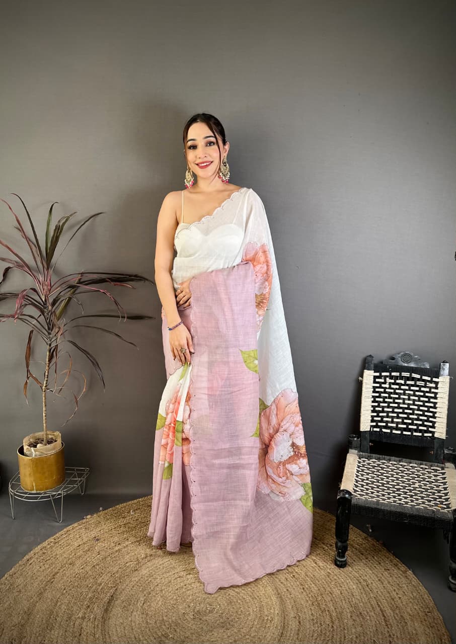 Pure Linen Saree