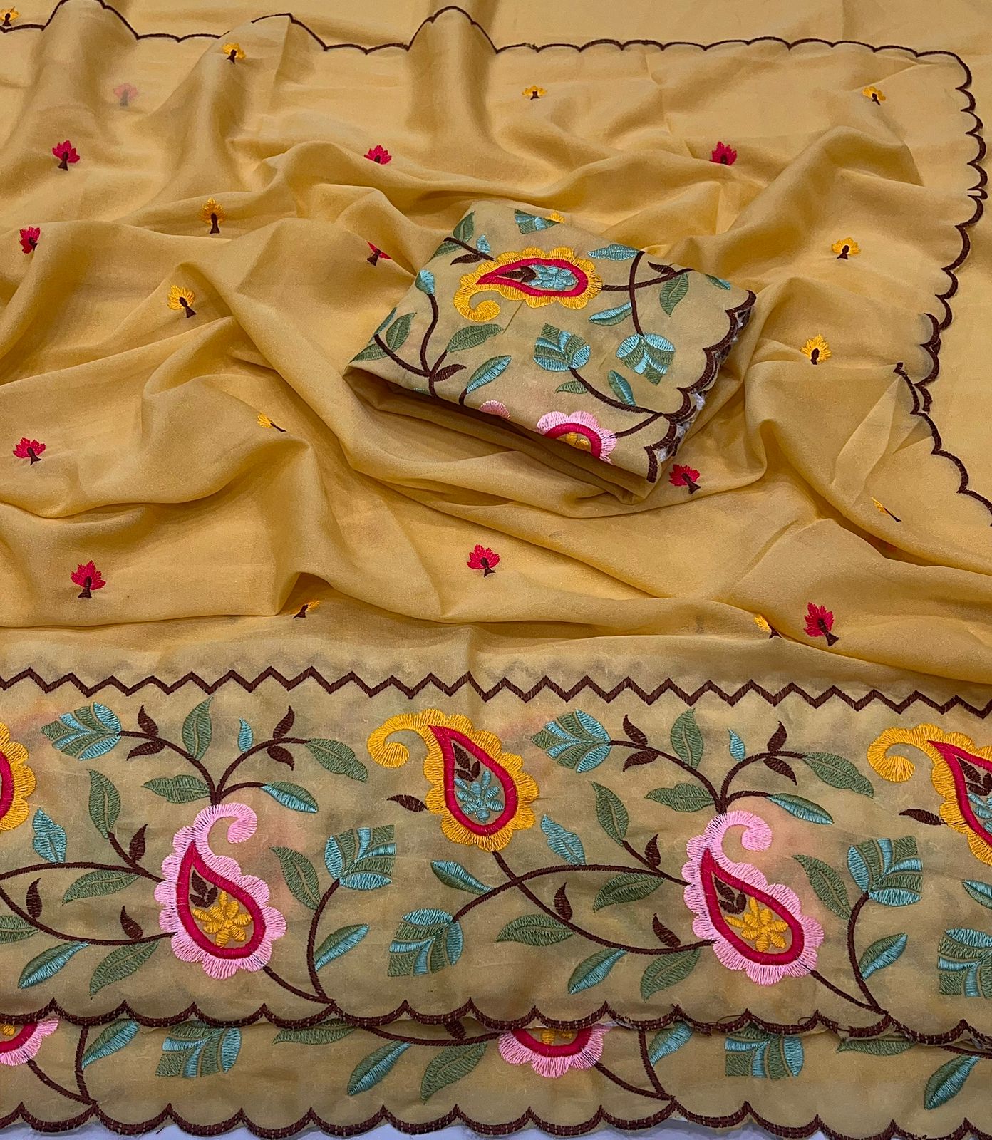 Embroidered work Saree 