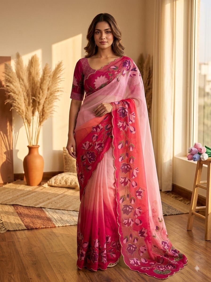 sequins saree