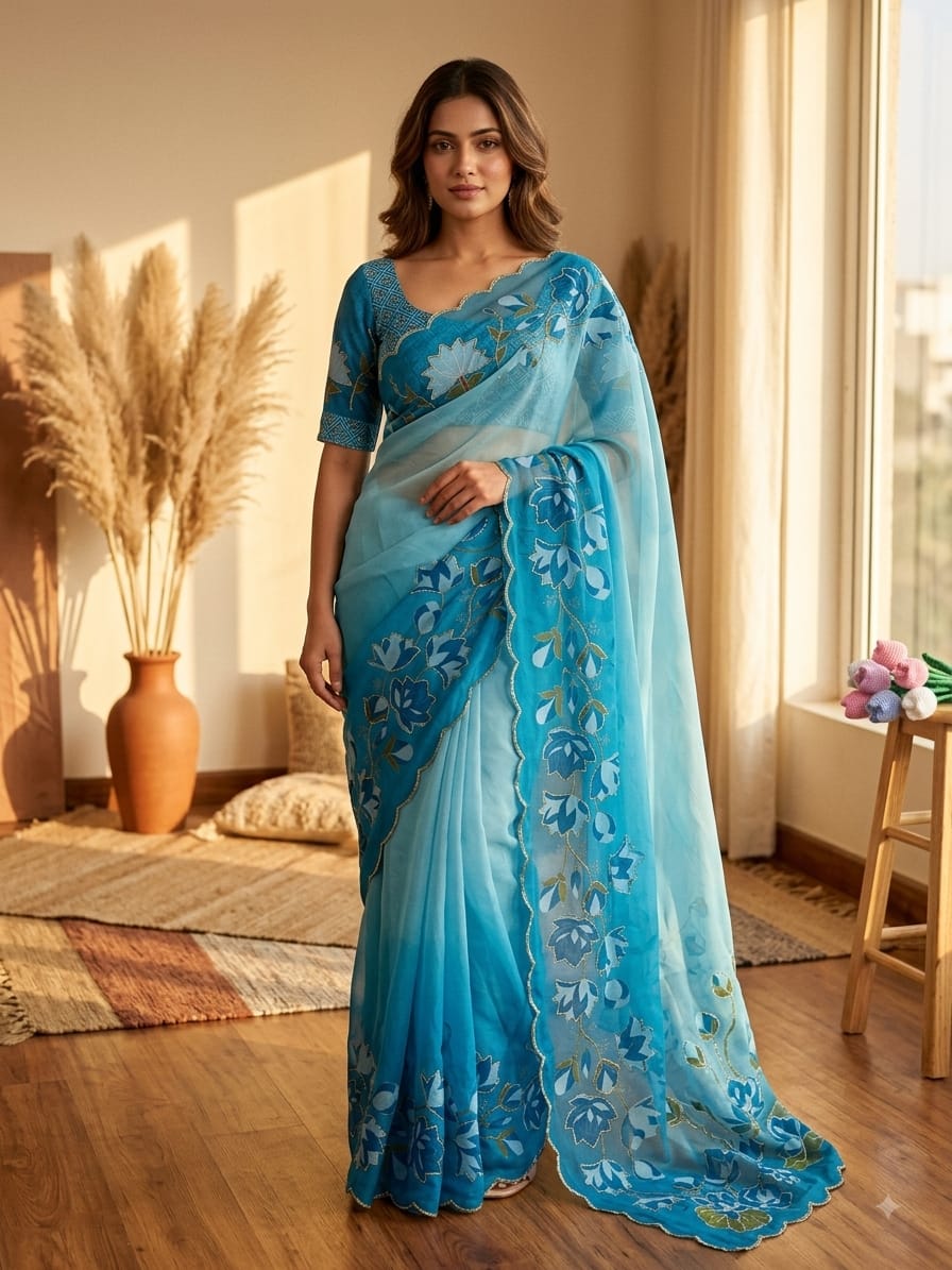sequins saree