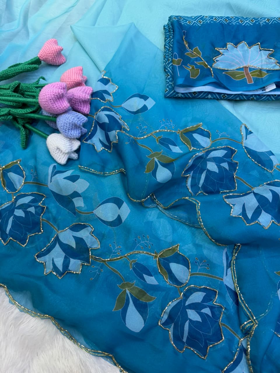 sequins saree