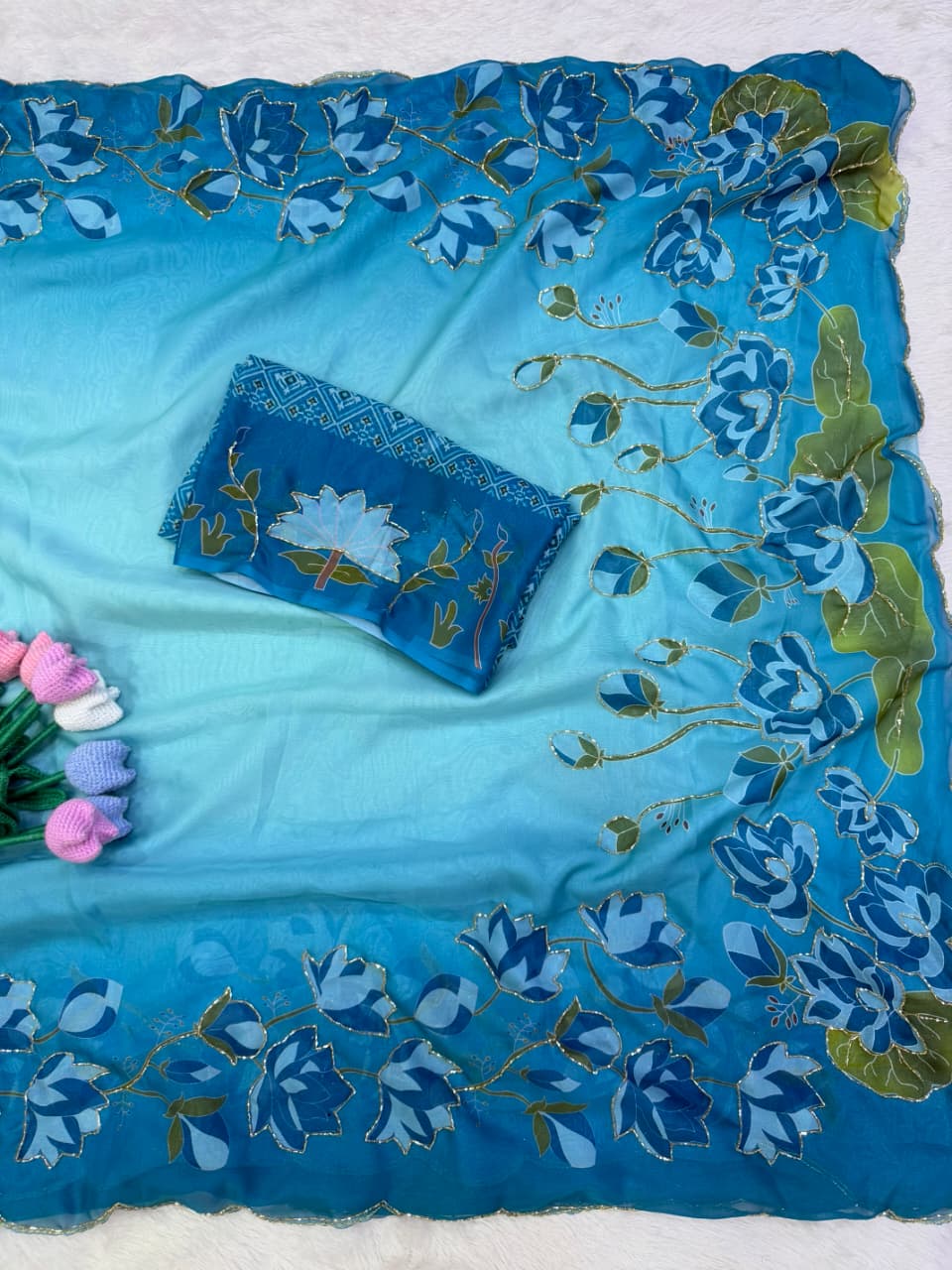 sequins saree