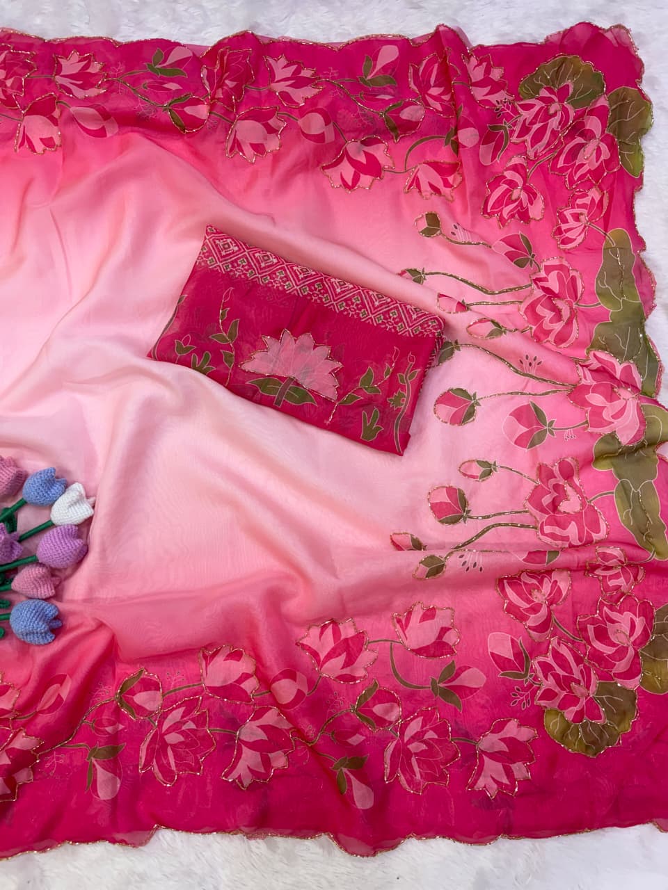 sequins saree