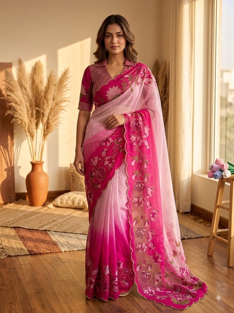 sequins saree
